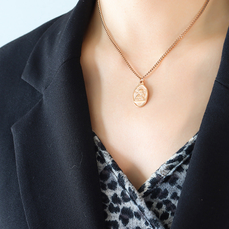 Wholesale 18K Gold Creative Titanium Steel Clavicle Chain Necklace